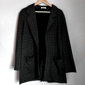 Oversized Knit Blazer in Glen Plaid
